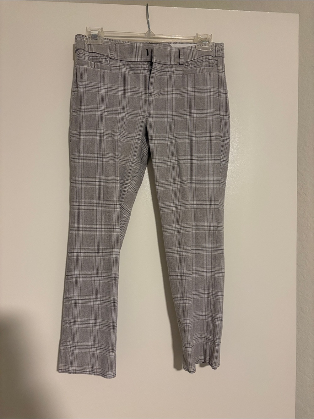 Banana Republic Gray Plaid Cropped Dress Pants